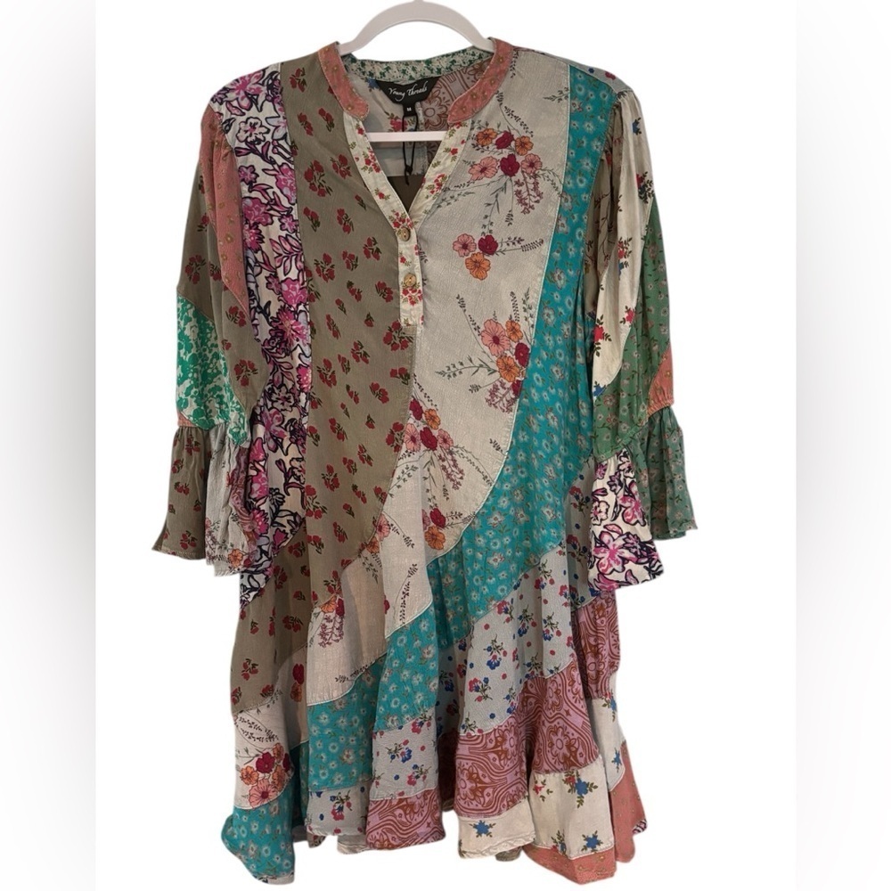 Young Threads Patchwork Babydoll Dress/Tunic NWT